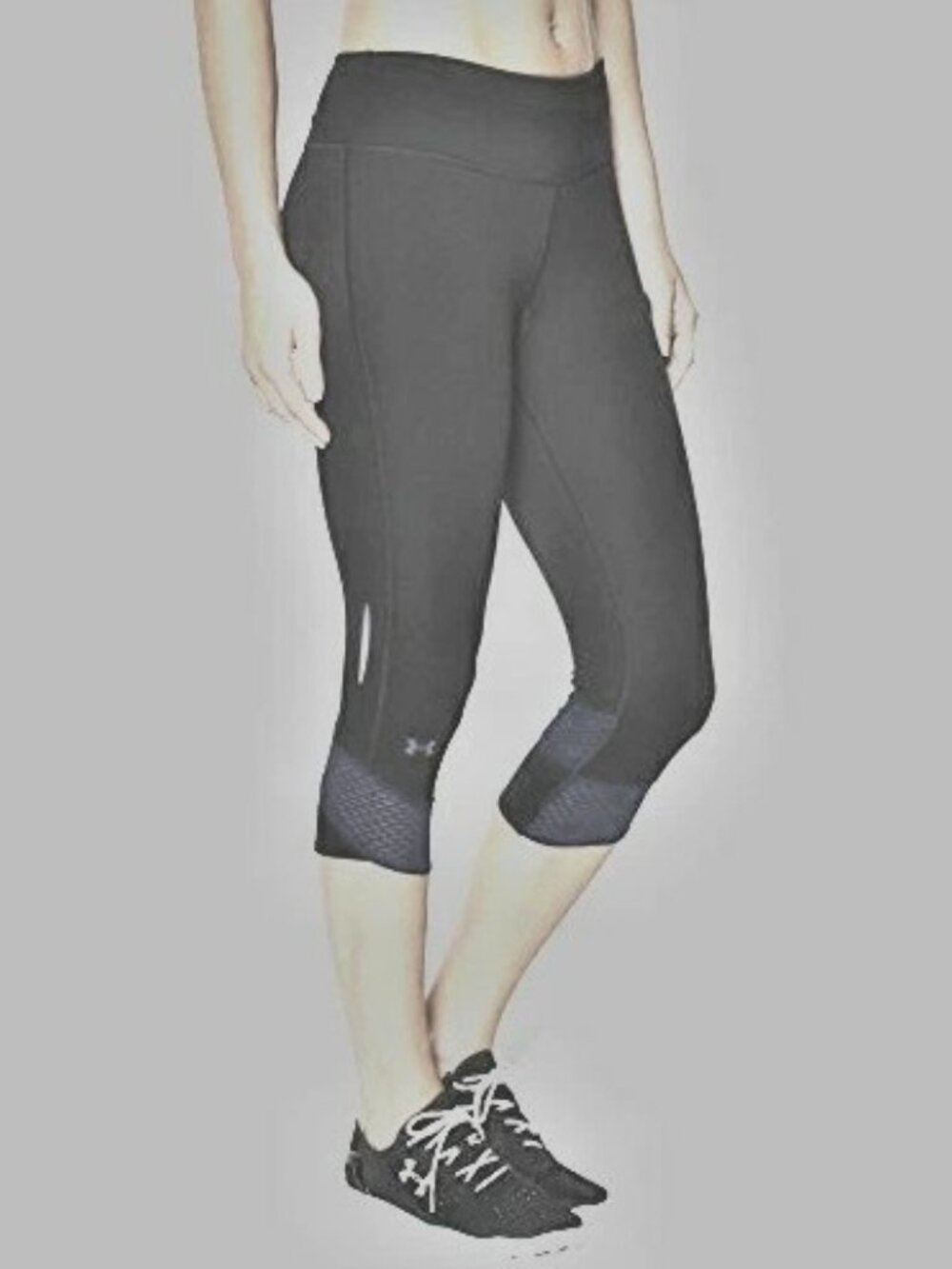 Under Armour Fly By Compression Capri Running Training Black Womens L NWT 1024